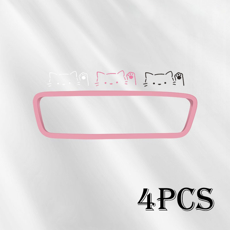 TEMU Auto Achteruitkijkspiegel Siliconen Decoratieve Cover met Leuke Kat Auto Sticker, Anti-Botsing, Rekbaar, Levendige Kleuren, Flexibele Pasvorm,