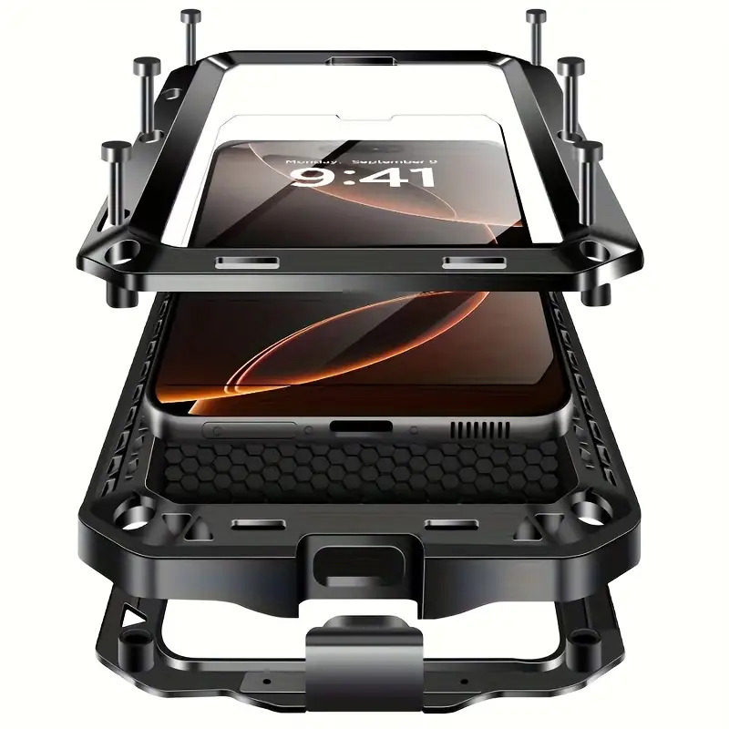 TEMU Phone Case: Suitable For Iphone 17 Pro Max, Triple-proof Aluminum Alloy Case, Full-coverage Drop-proof Case For 16/15/14/13