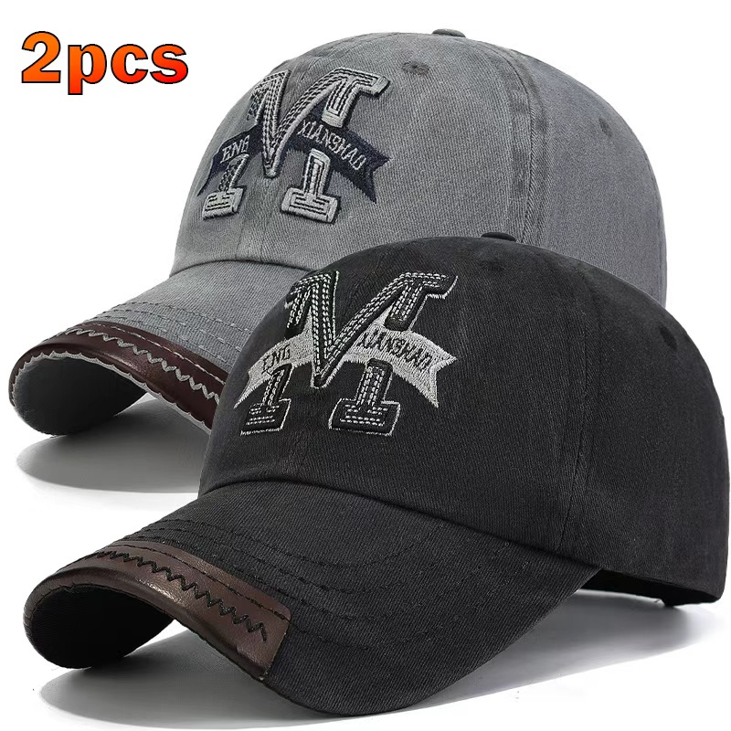 E-shop 2er-Set. Vier-Jahreszeiten Neue Modische Baseballkappe, , Herren Outdoor Freizeit Sport Schirmmütze, Damen Bergsteigen, Ideal für Reisen,