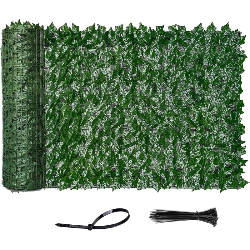 Image of 【3d】 [3d] Artificial Privacy Screen, Balcony Privacy Screen, Artificial Ivy Leaf Decoration For Garden Hedge Balcony Outdoor Decoration 0.5 X