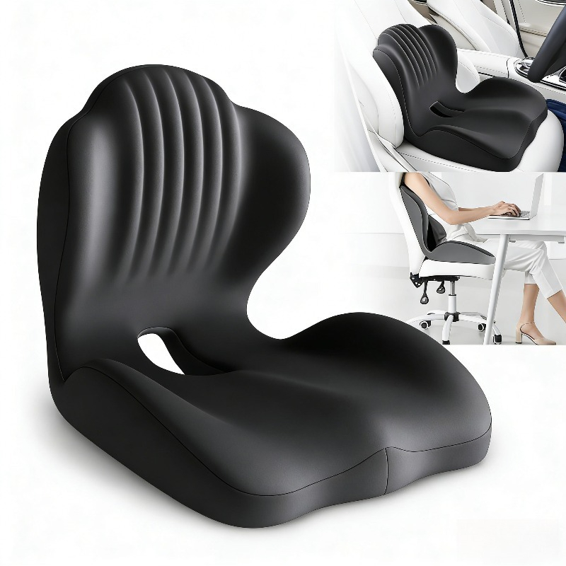 Ergonomic Memory Foam Seat Cushion with Lumbar and Back Support, Office Chair Cushion, Stool Cushion, Car Seat Cushion, Relieves Back Pain, Reduces Pressure, Perfect Gift for Parents and Friends