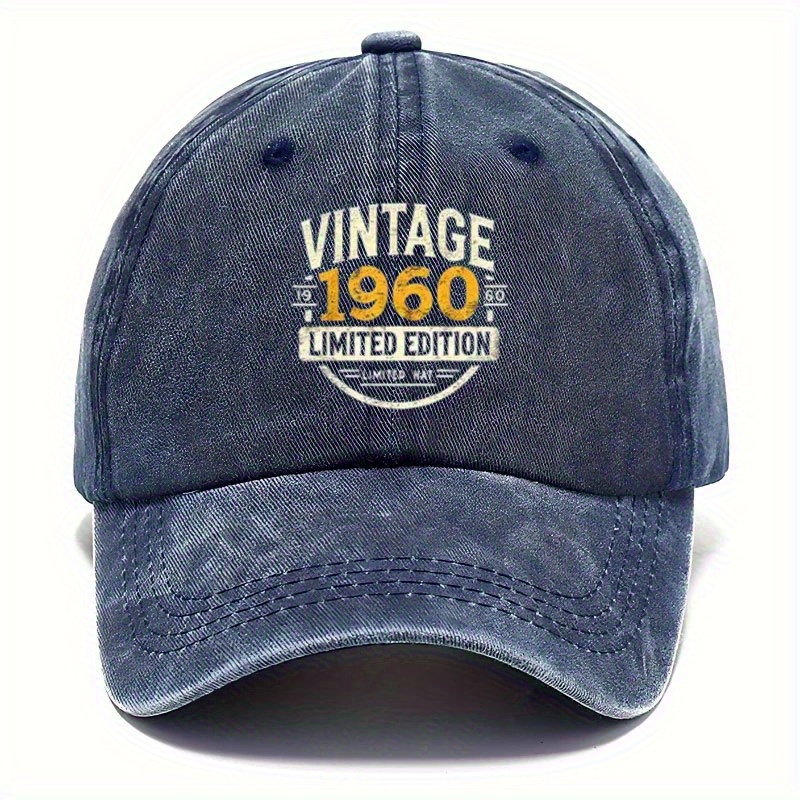 TEMU Gorra de béisbol vintage ajustable, edición con estampado de 1960, unisex, para deportes al y uso casual