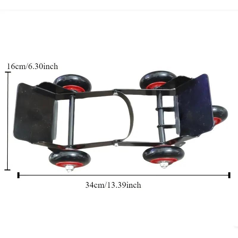 1pc heavy duty motorcycle trailer wagon with emergency tire replacement assistant fit for motorcycles scooters 485 02 lbs capacity all terrain wheels with red rims black tires durable construction for   cargo transport motorcycle accessory   wagon design   capacity Product details 2