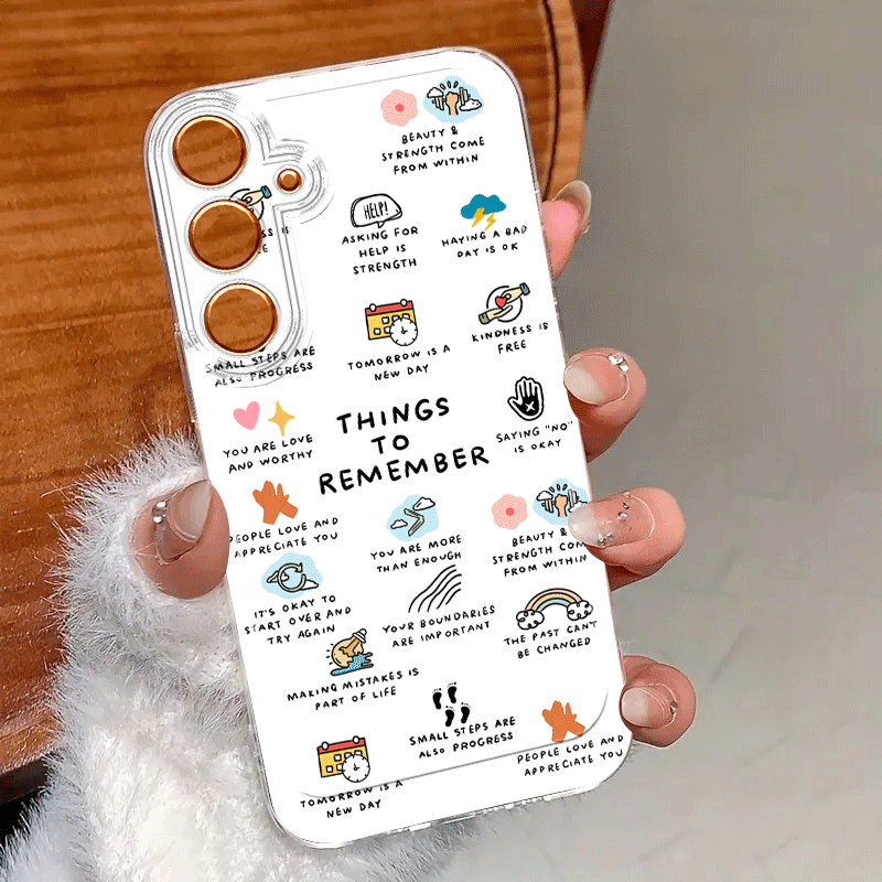 TEMU Phone Case: Positive Motivational Quotes Cute Illustration Phone Case Suitable For Galaxy A02 A03s A04 A05s A06 A13 A14 A15 A16 5g A21s A22 A23