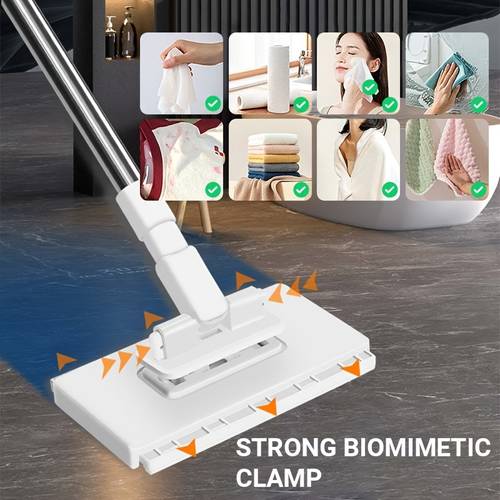 hands free automatic mop system with cloth change heavy duty abs construction space saving design strong suction clamp technology compatible with standard cleaning cloths for floors windows kitchen bathroom ideal for home commercial use floor maintenance materials professional cleaners busy households