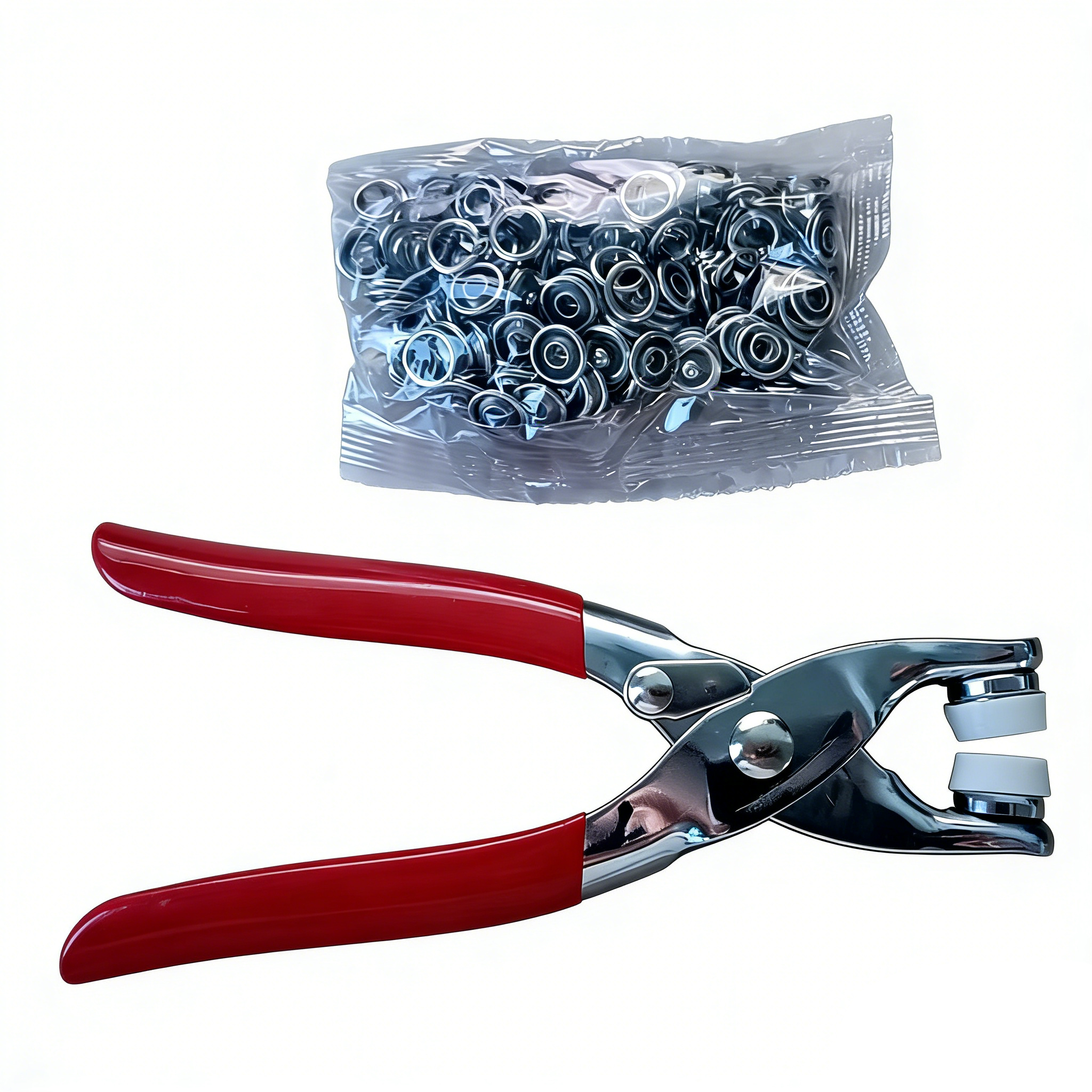 E-shop 400-teiliges Set mit 9,5-mm-Metall-Zapfenring-Schnappverschluss-Knöpfen | DIY-Handdruckzange-Zipper-Set | Klauennieten-Näh- Bastelwerkzeug