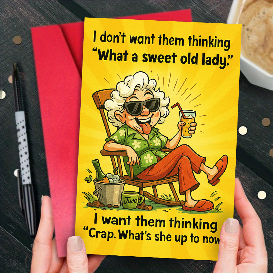 TEMU 1pc Fun Birthday Greeting Card, Designed For Humorous Seniors, Ideal For Who Enjoy Celebrating With At Gatherings Or Casual Parties