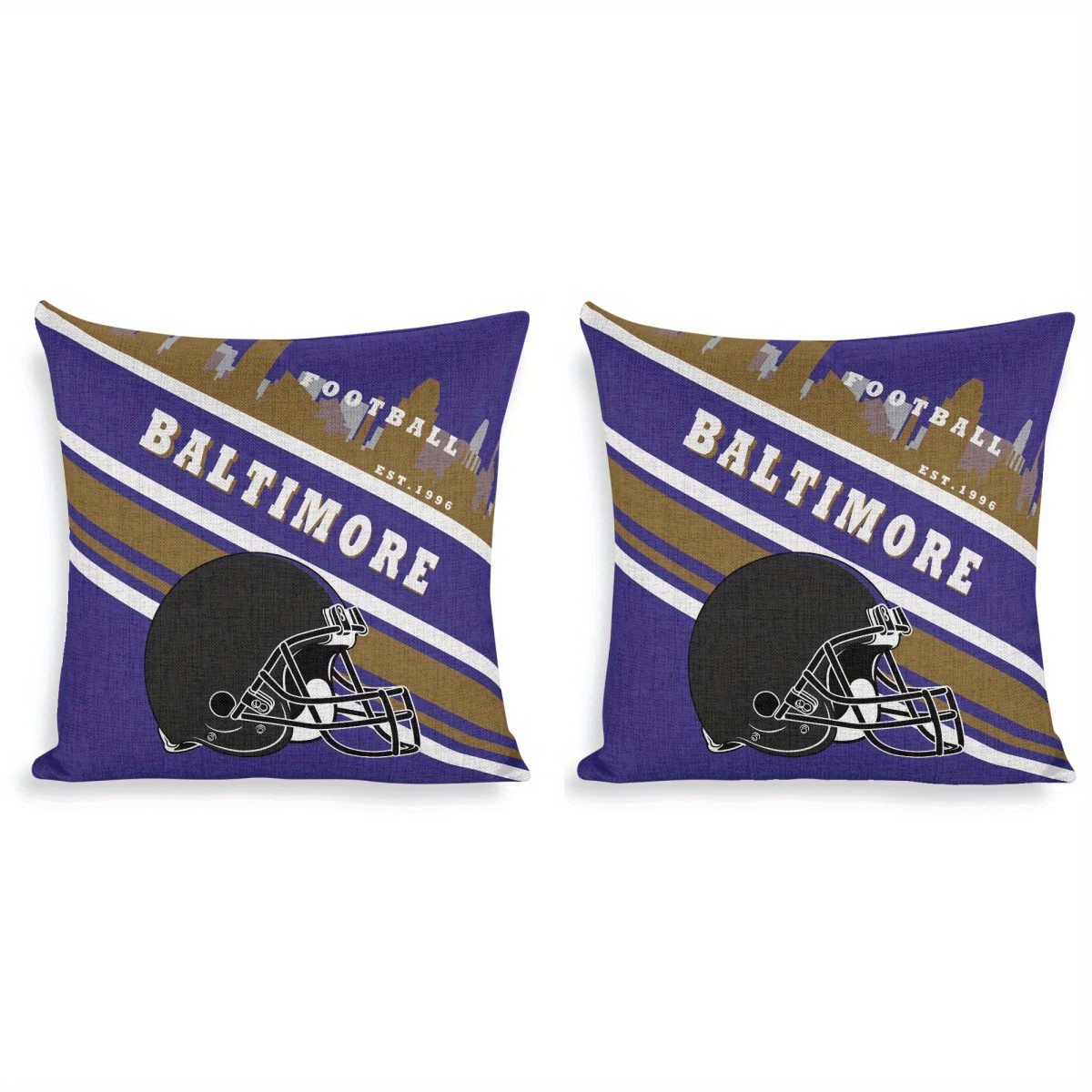 

2pcs Football Throw Pillowcase - For Living Room And Bedroom, Polyester Knitted (pack Of 2)