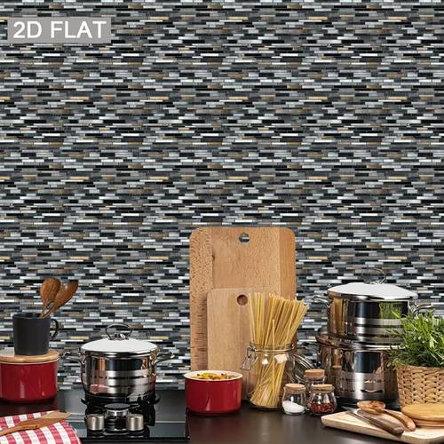 12 24 50pcs pack self peel and stick tile panels pvc suitable for living rooms mosaic wall decals with slate copper stainless steel tiles removable wall stickers for plastic installation 2d flat