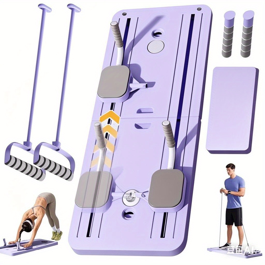 TEMU Pilates Board, Portable Home Foldable Pilates Machine, Pilates Equipment, Foldable Pilates Machine, Home Workouts, Abs Board, Push-up Board.