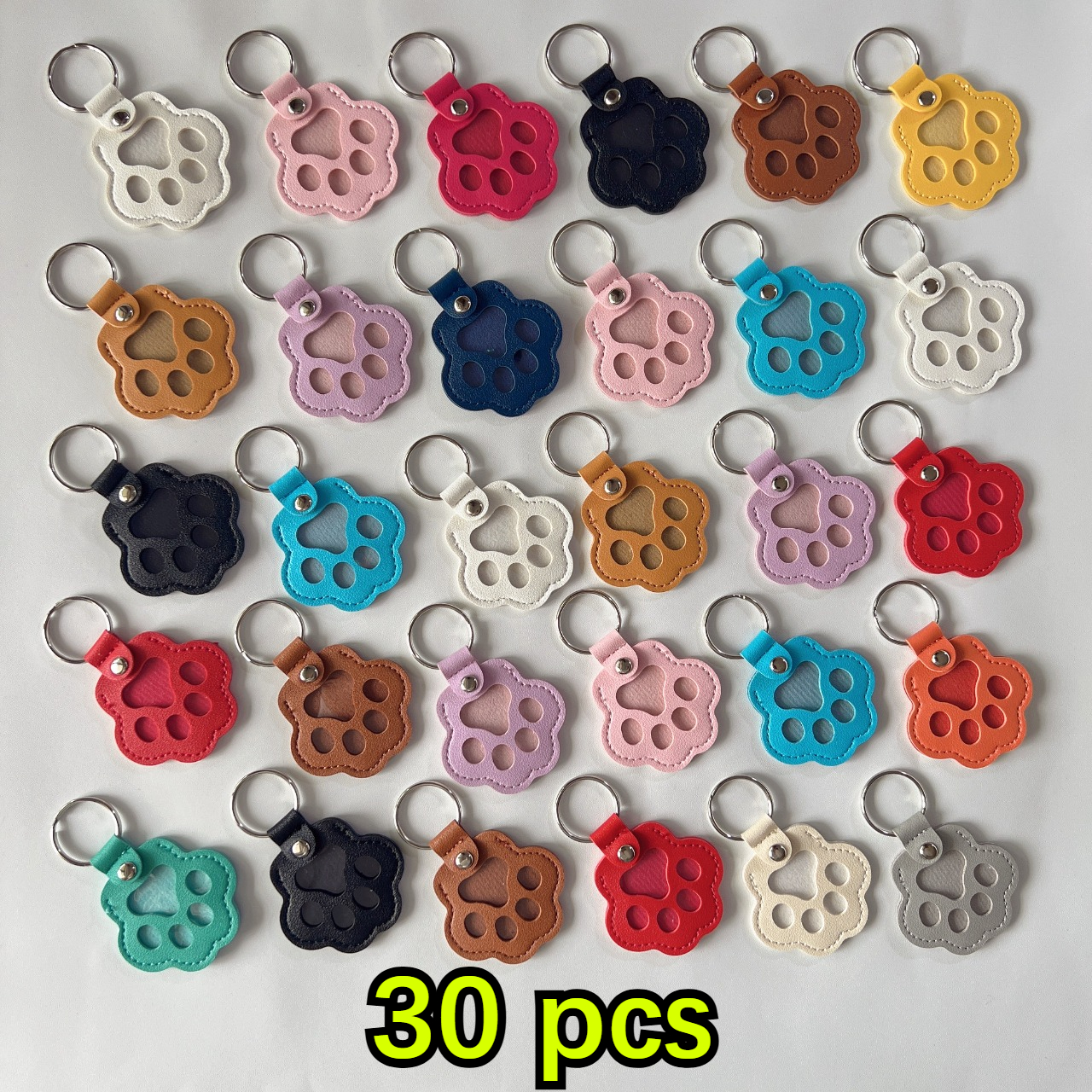 TEMU 30pcs Cat And Dog Hair Keychains, 30pcs Cute Paw-shaped Pet Souvenir Keychains, Pet Hair Collection Holder, Pet Commemorative Gift, Suitable For