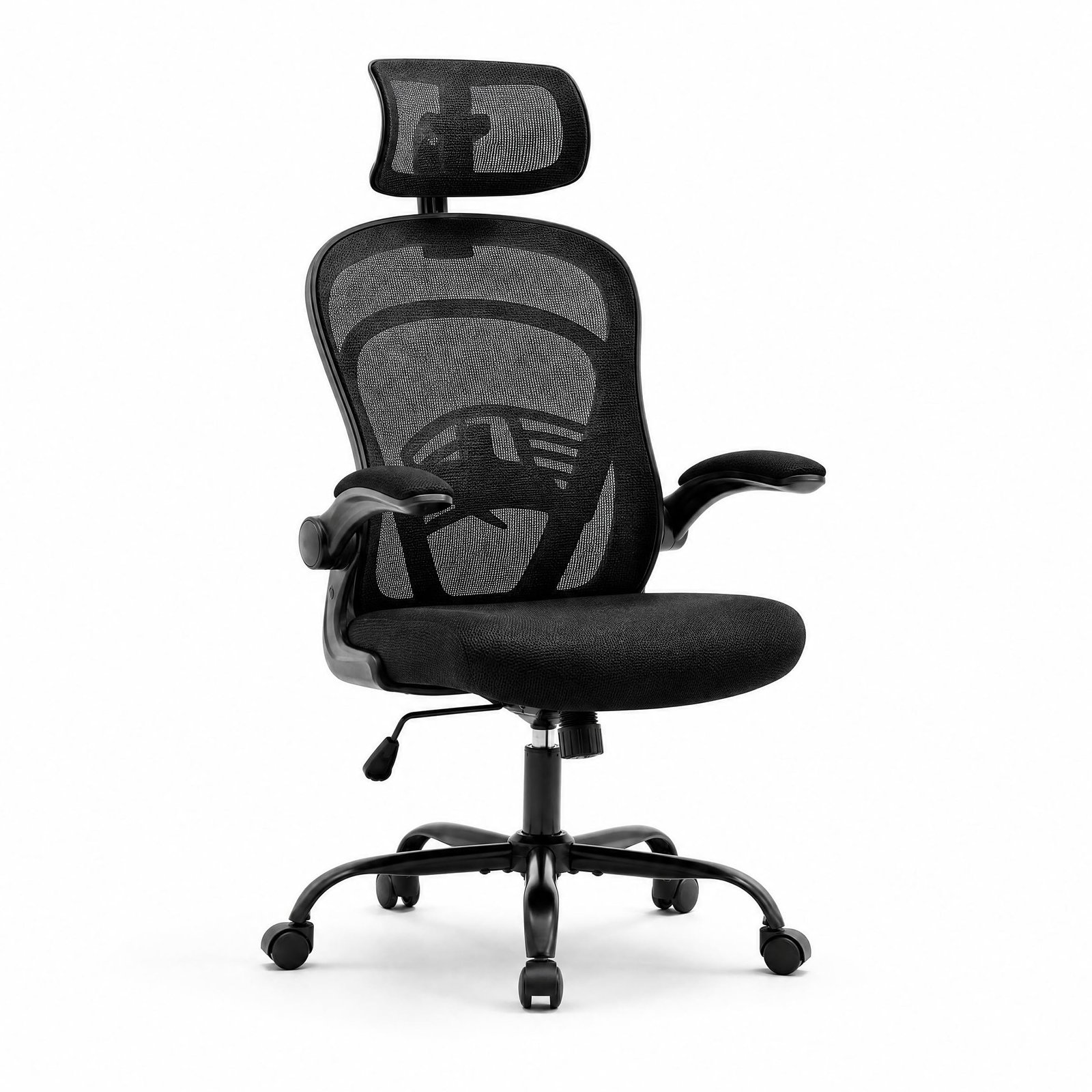 Image of Black Mesh Executive Chair With Extendable Footrest, Dynamic Lumbar Support & Breathable High Back, 135° Reclining Workstation Seat, Full-rotation Task Chair For Home Office