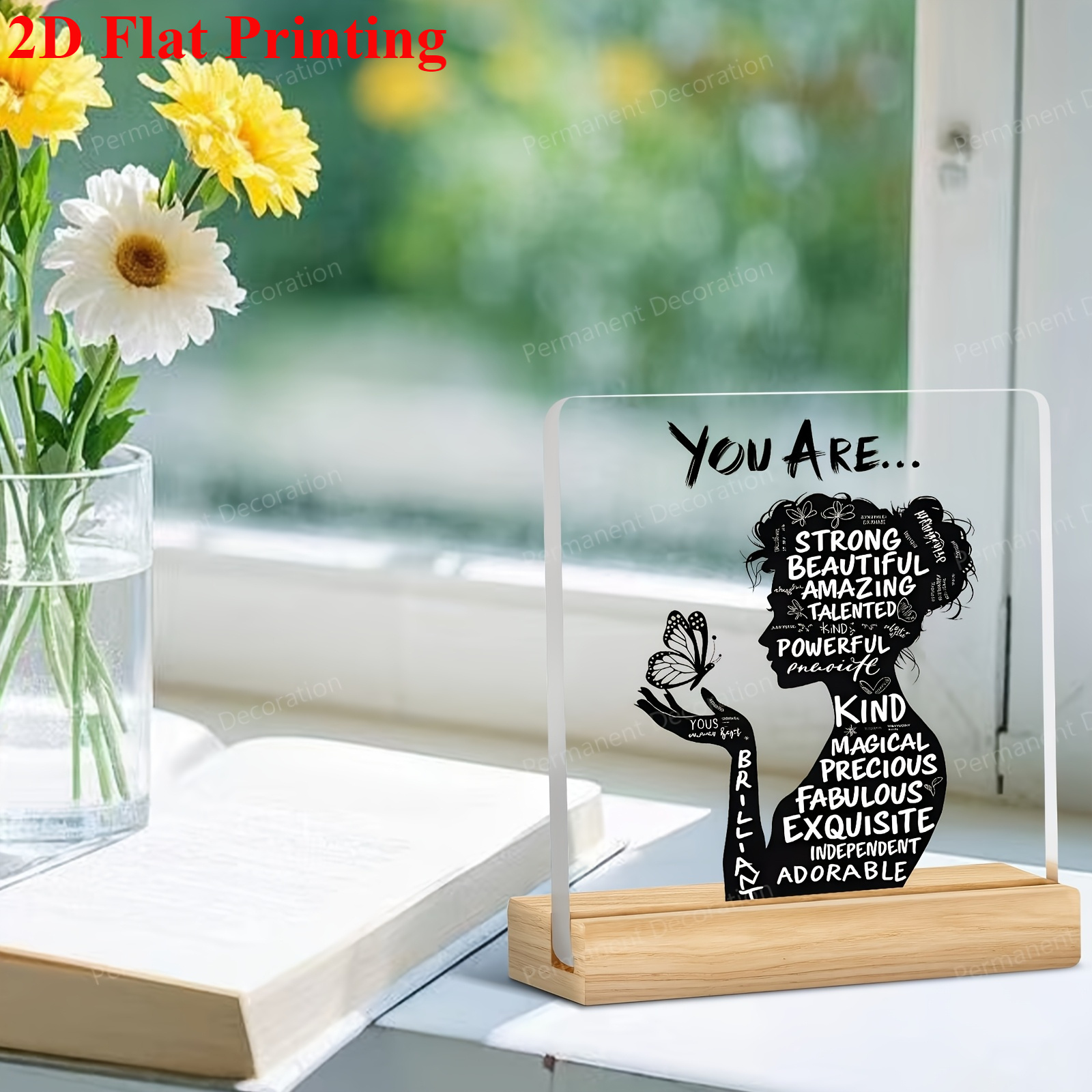 2d flat printing a high end creative gift decoration plaque for female colleagues   that     beautiful amazing an   acrylic plaque with a protective film a motivational small gift for women