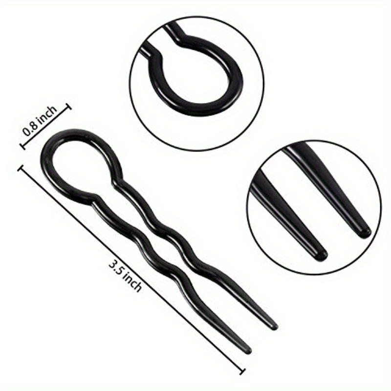 48pcs   plastic u shaped hairpins     hair clips 3 5 long heavy duty lightweight hairpins for womens wedding bun   everyday hairstyles durable plastic hair accessories 24 each color Product details 1