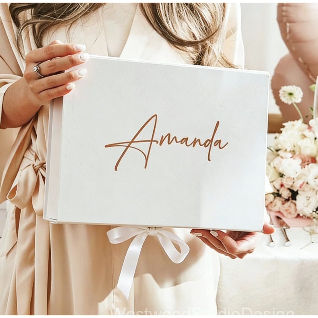 TEMU Personalized Bridesmaid Gift Box Set For Her/him - Custom Name Bridesmaid Proposal Gift Box, Empty Gift Box, Magnetic Bridal Party Gift Box,