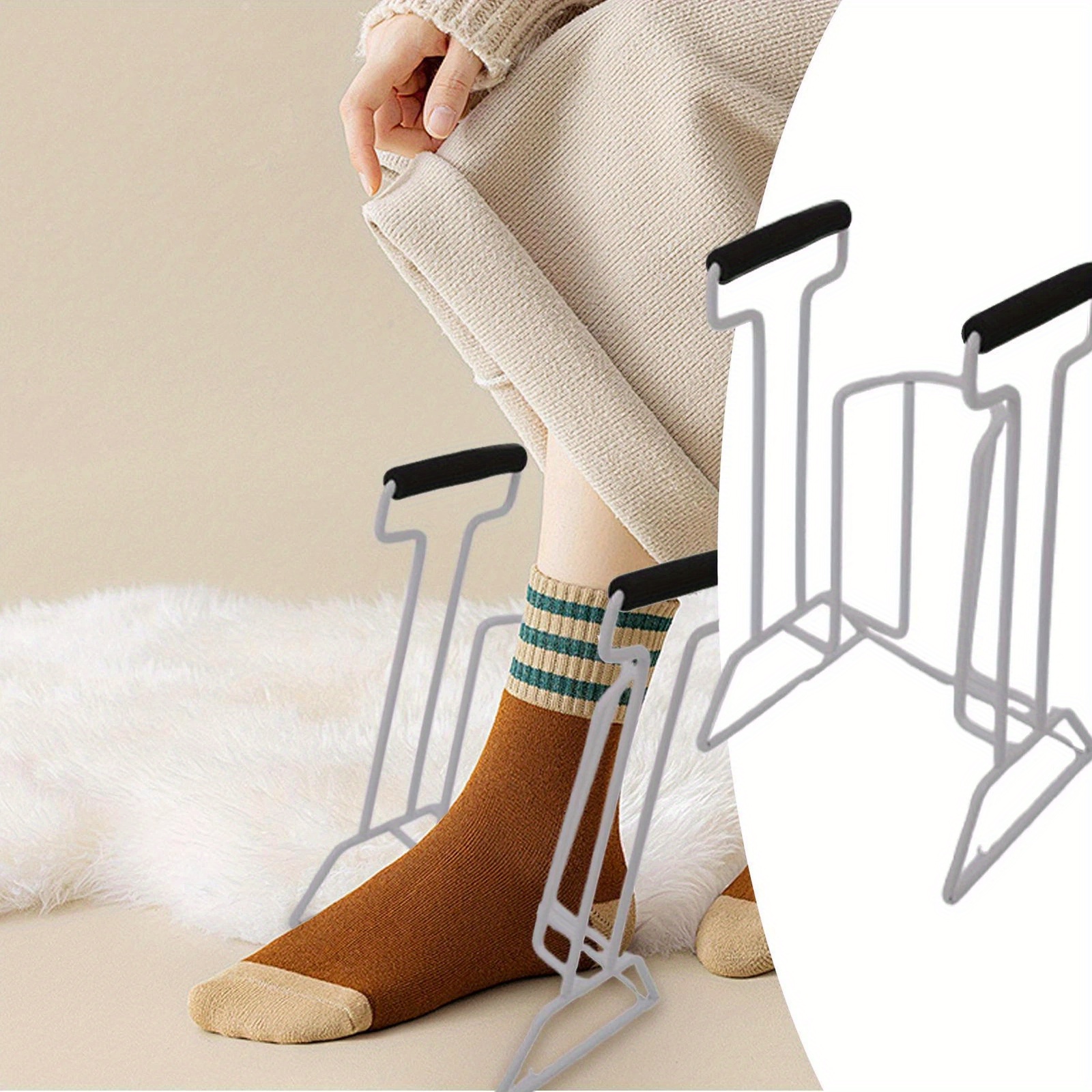 Image of Sock Aids For Compression Stocking, Helper Device For Putting On Hosiery, Help Putting On Socks Device Stable Sock Aid