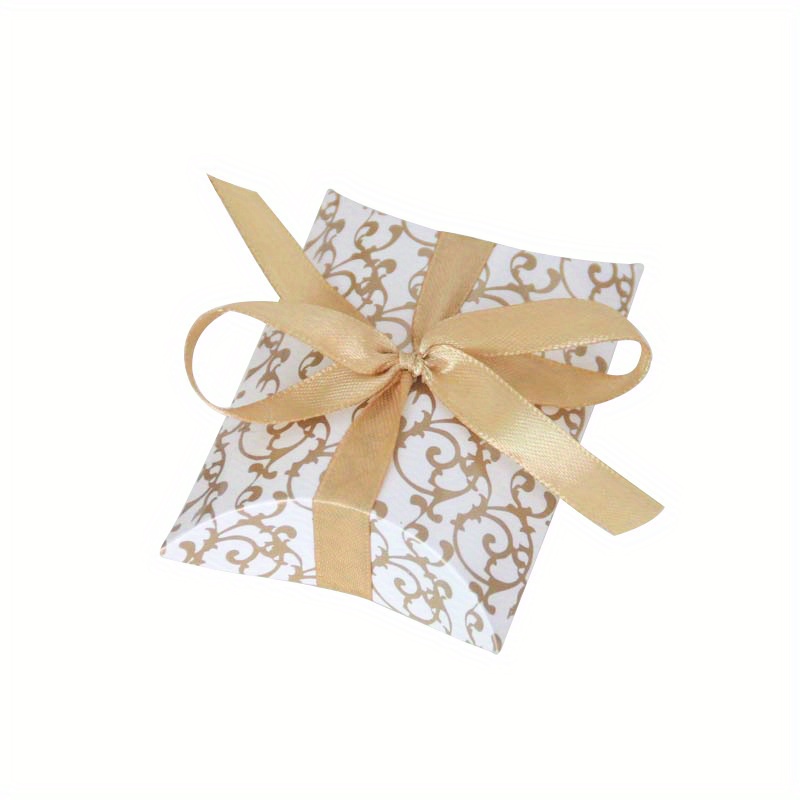 TEMU Set Of 10 Ribbon-decorated Pillow Boxes, Each Measuring 3.5 Inches, Perfect For Gifts