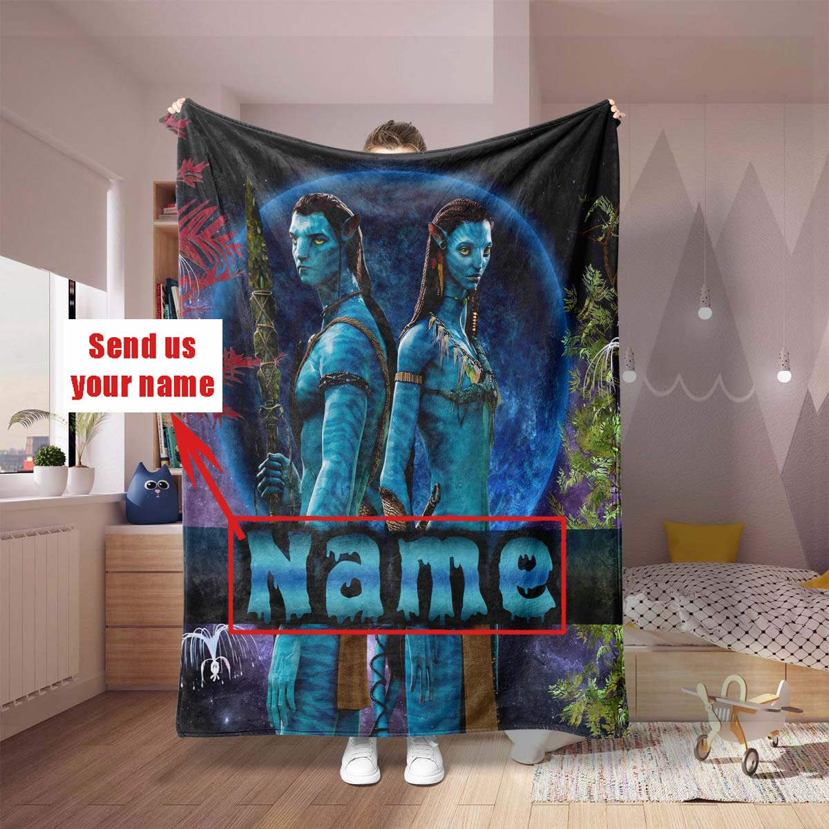 

Custom Name Poster Blanket - Soft Flannel, Throw For Couch & Bed, Perfect Birthday Or Christmas Gift