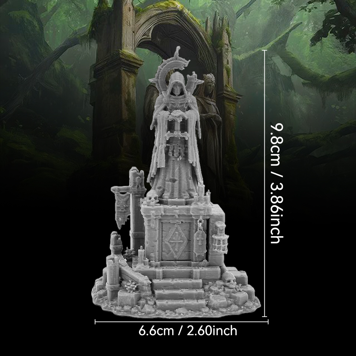 TEMU 1pc Ttrpg City Statue Model, Featuring A Fantasy Gothic Style Scene. Suitable For Tabletop Game Terrain Decoration And Collection Display, As