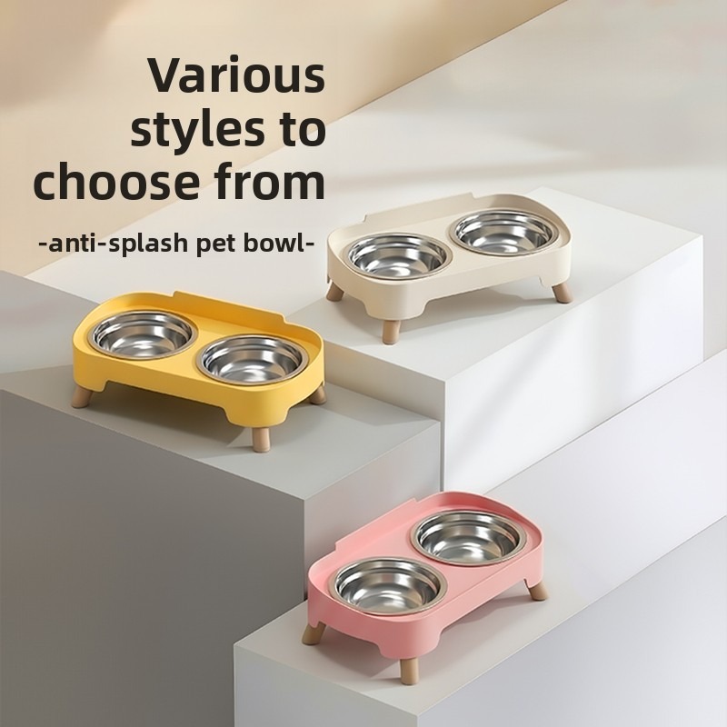 2026 and dog feeder high sided ensures for pets cute and practical water and food dispenser stainless steel non slip dual bowl design easy to   multiple colors Product details 6