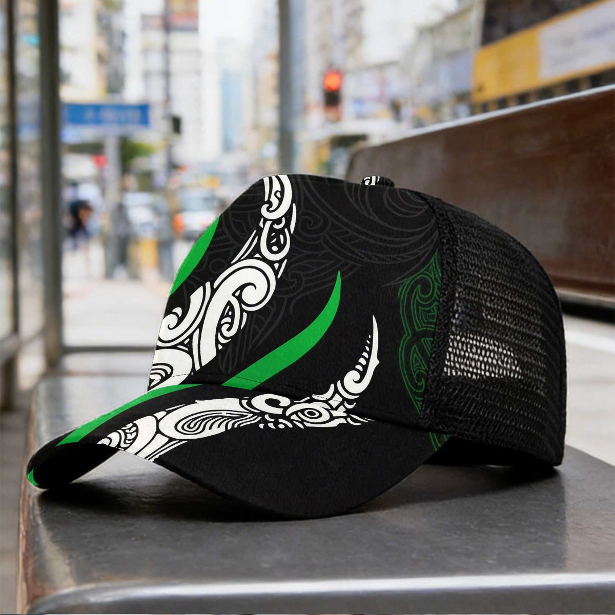 TEMU 1pc Maori Inspired Adjustable Snapback Mesh Hand Washable With An And Lightweight Unisex Really Cool Ideal For Casual Activities Gifts For Women
