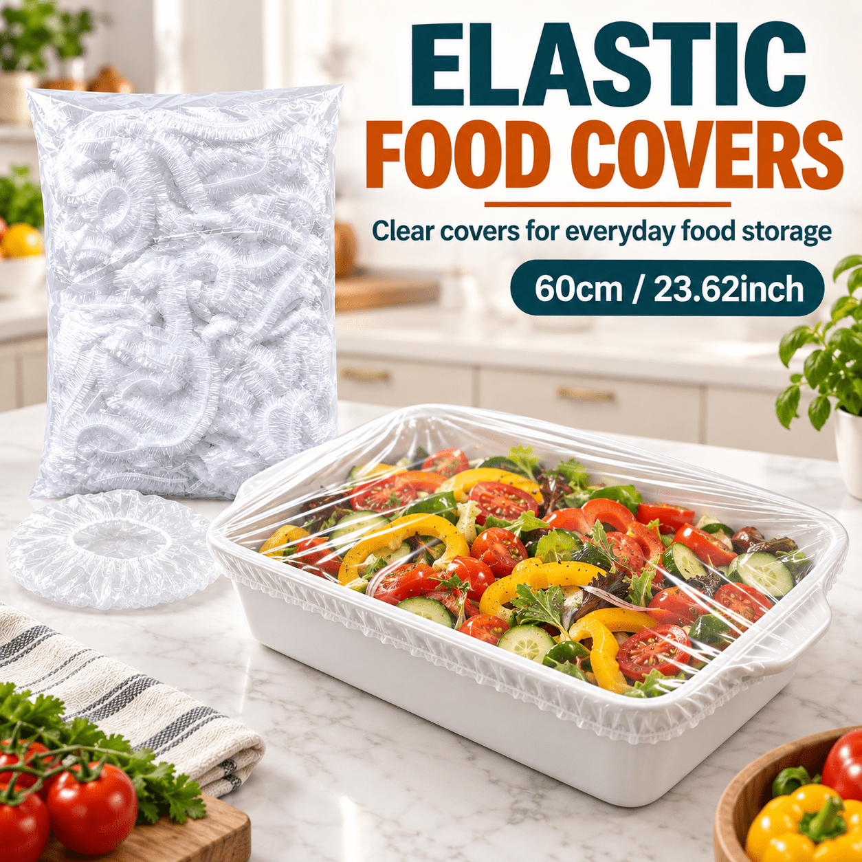 TEMU Lot de 130 couvercles de plat de cuisson de qualité alimentaire, pour le contact alimentaire en cuisine, 60 cm/23,62 pouces - Film de cuisine
