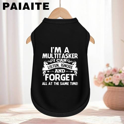 durable sleeveless tank shirts pet apparel for daily wear lettering printed