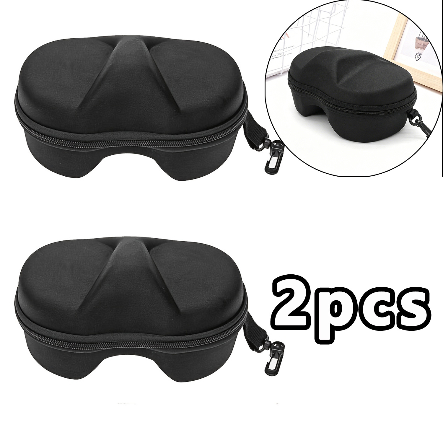 TEMU 2pcs Sporty Polyester Portable Diving Goggle Hook Storage Bag, Diving Goggle Organizer