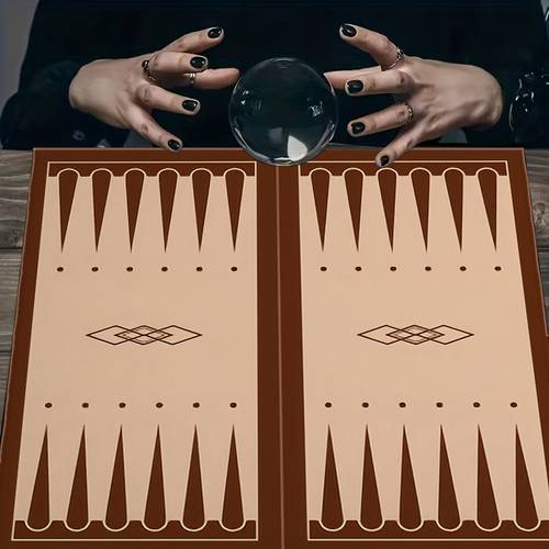 1pc 2d flat brown beige printed tarot card tablecloth card mat cloth furniture protector tablecloth coffee table gathering tabletop atmosphere decoration home decor and supplies 2d flat