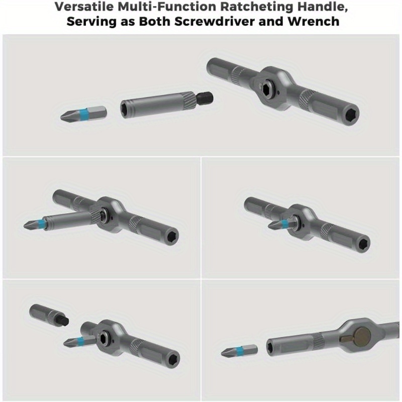 magnetic ratchet screwdriver set with soft shaft - ideal for furniture assembly & electrical maintenance,   10 interchangeable bits, durable metal construction, no power required, screwdriver set|magnetic screwdriver|durable construction, screwdriver set for home   Product details 4