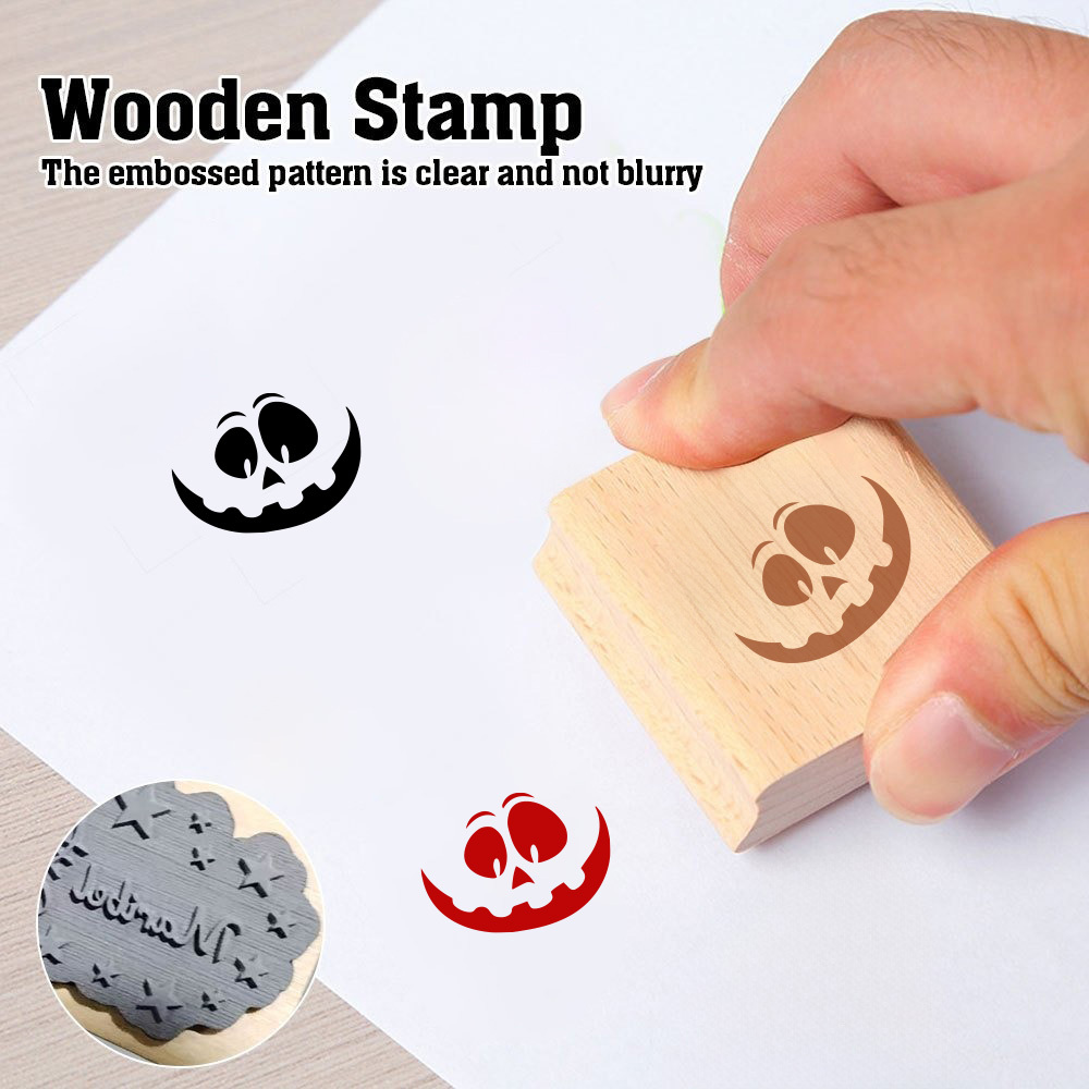 Small Multifunctional Wooden Rubber Stamp for Journals