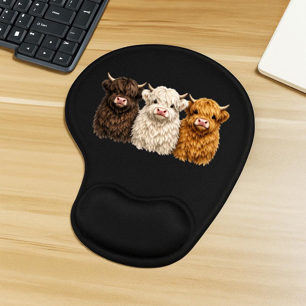 TEMU Mouse Wrist Pad For Highland Cows Ergonomic Wrist Rest Mouse Pad, Kawaii Cute Light Gray Desk Mat With Wrist Support, Comfortable Non-slip