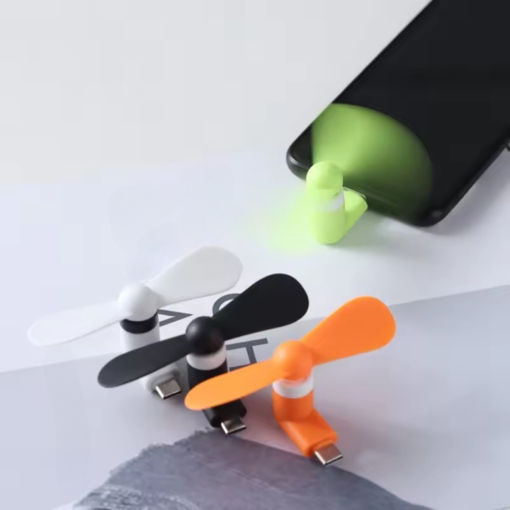 Mini ventilateur portable Type-C, petit ventilateur de bureau à clipser, parfait pour se rafraîchir au bureau ou en voyage, un ventilateur portable pour appareils mobiles avec connexion Type-C, ventilateur cadeau silencieux