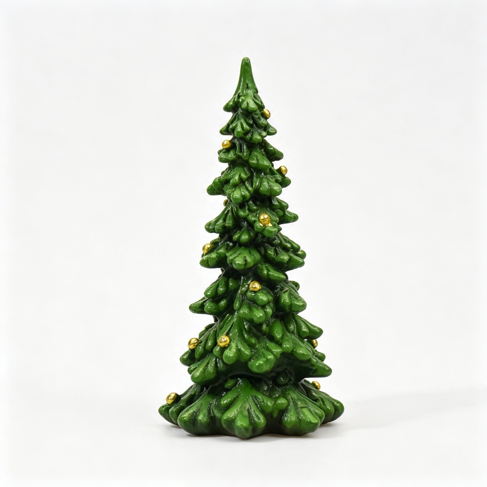 TEMU Christmas Tree Resin Figurine, Green Glitter Xmas Tree Tabletop Decor Ornament, Vintage Christmas Statue For Mantel, Shelf, Dining Table,