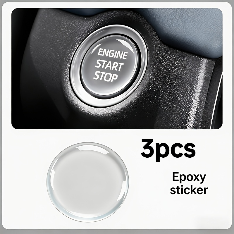 TEMU 3 piezas Adecuadas para Pegatinas de Protección Interior de Coche, Pegatinas Redondas para Botón de /Parada, Protectores Adhesivos Transparentes