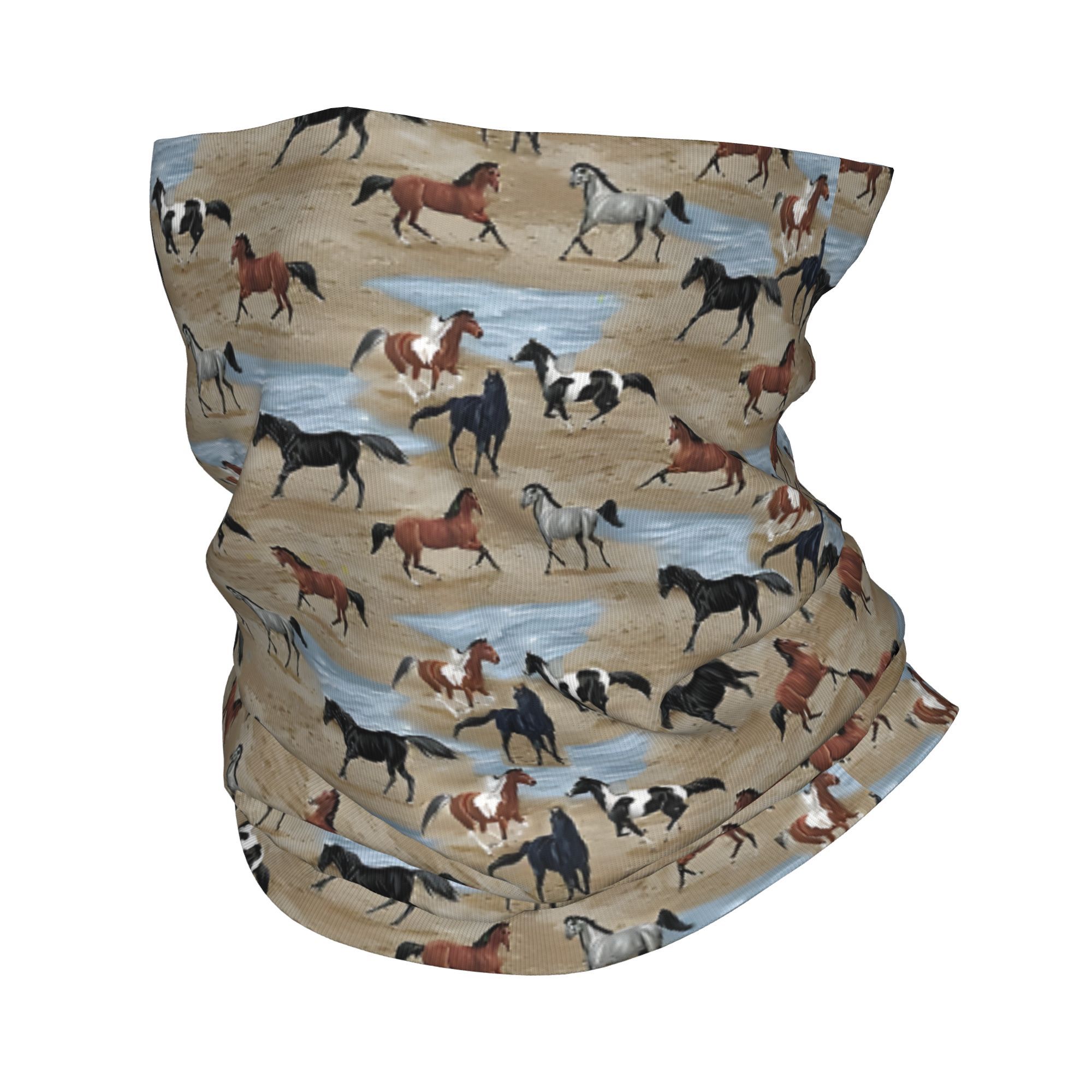 

Stylish Horse Print Headband & Neck Scarf - Soft Polyester , Fashionable Knit Design, Gaiter For Cycling And Casual Wear, Cycling Accessory | Vibrant Print Accessory |