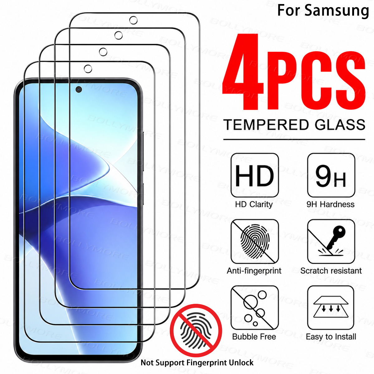 TEMU 4pcs, Fully Covered High-definition Screen Protector, Suitable For For Galaxy