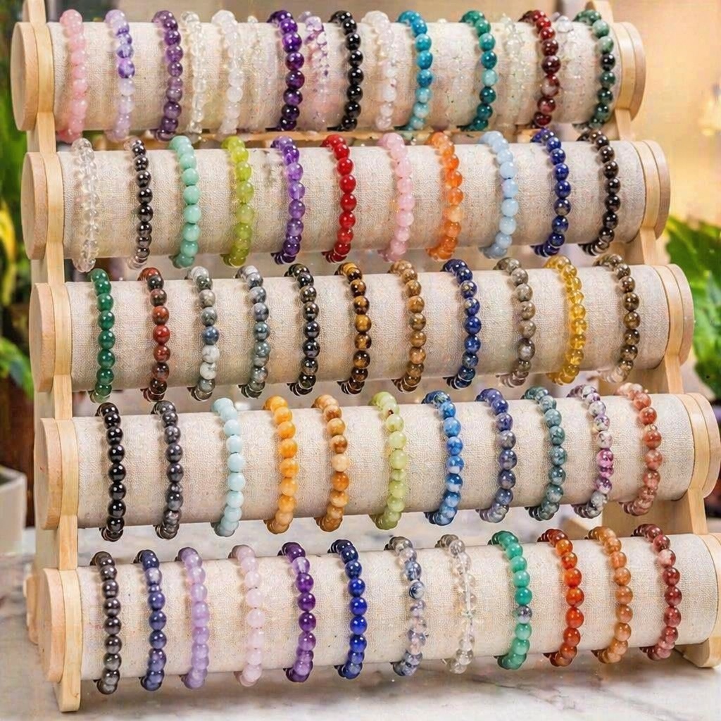 19pcs Bohemian Style Glass Bead Bracelet Set, Unisex