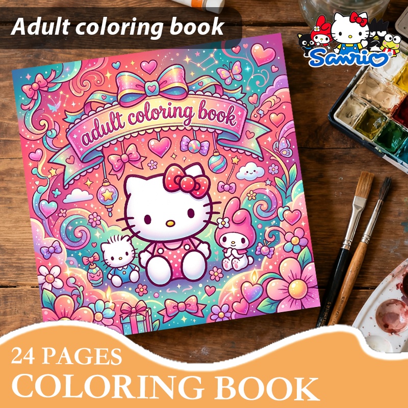 TEMU [officially Licensed ] Adult Coloring Book Suitable For & - 24-page Rainbow Hearts & Butterflies Pages With Characters For Adults, Creative For