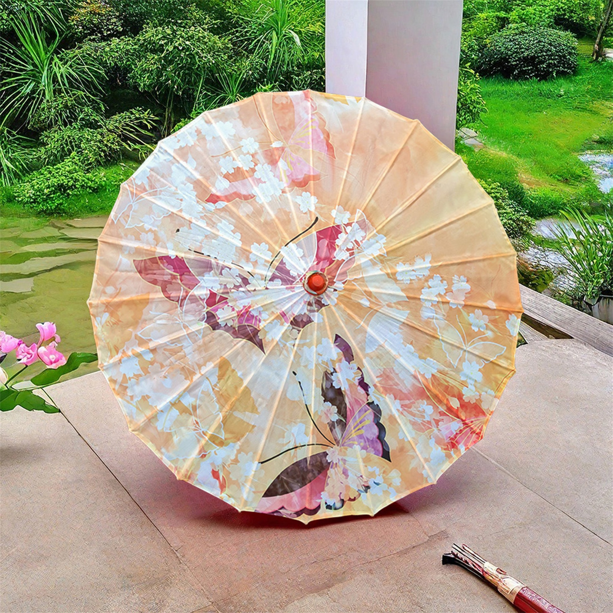 floral outdoor umbrella