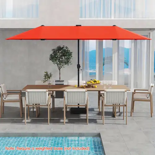 13ft large outdoor umbrella with led lights & crank, double-sided rectangular patio umbrella suitable for garden, poolside, backyard - heavy-duty ribs, retractable canopy, - furniture - Temu 13ft large outdoor umbrella with led lights & crank, double-sided rectangular patio umbrella suitable for garden, poolside, backyard - heavy-duty ribs, retractable canopy, - furniture - Temu