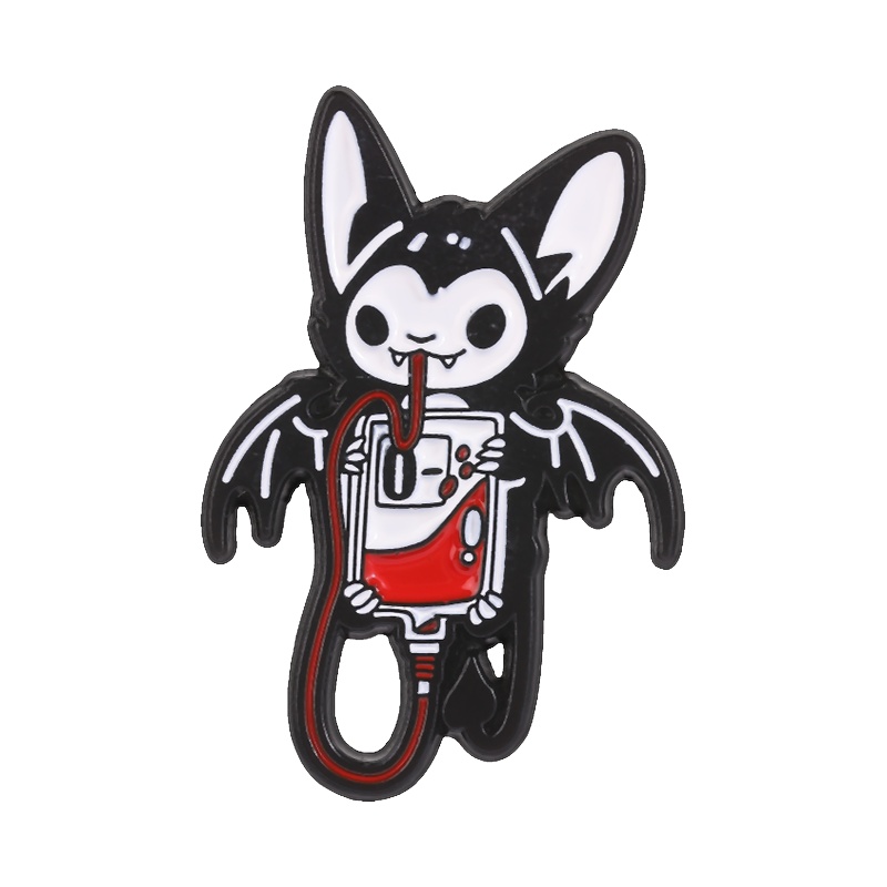 TEMU Écusson Chat Style Gothique Cool Vampire Petit Chauve-Souris Multicolore Badge Sac de Sanguinolent Chauve-Souris Cartoon Pin Métal Enthusiaste