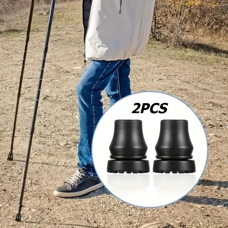 2-pack Rubber Cane Tips | Lock Ring Design, Easy-to-install Replacement Cane Tip, Suitable For Most Canes And Walking Aids, Ideal For Rehabilitation And Recovery