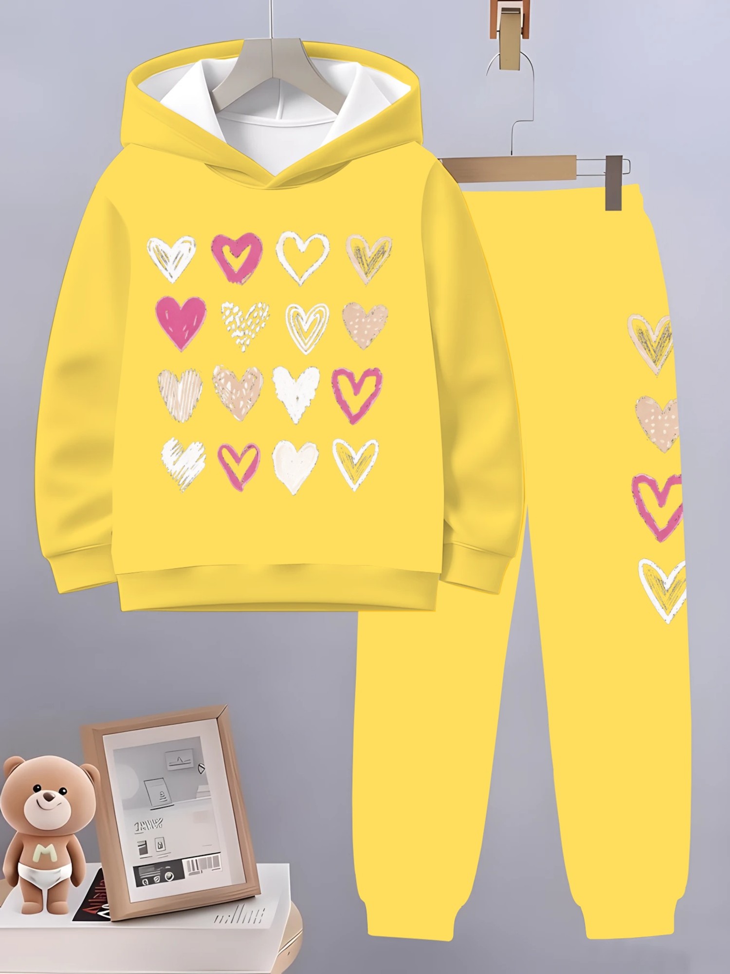 item picture 3  cartoon printed hoodie set for medium big kids casual sweatshirt and sweatpants for spring and autumn ideal birthday holiday gifts for children suitable for daily and outdoor wear wear resistant and easy to clean