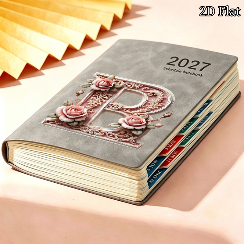 1   con calendario 2027, planner  ,   di pianificazione con       a rosa con 26 lettere stampate,   portatile multi-pagina per lorganizzazione dellagenda quotidiana, la pianificazione   e gli   e la tenuta di registri quotidiani