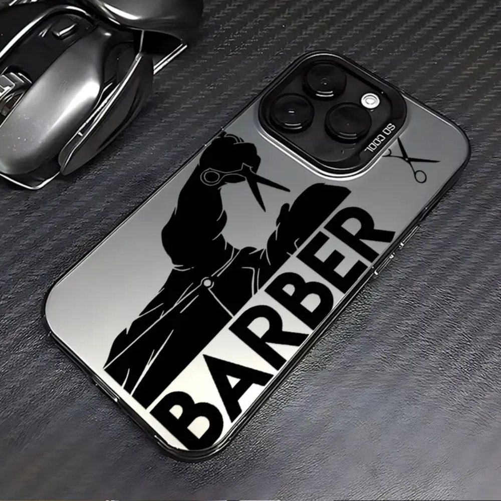 TEMU Phone Case: Mysterious Barber: Laser Vitality Case With Half-cover Lens, Suitable For Series, Series, Iphone 14 Pro Phone Case, 13 Protective