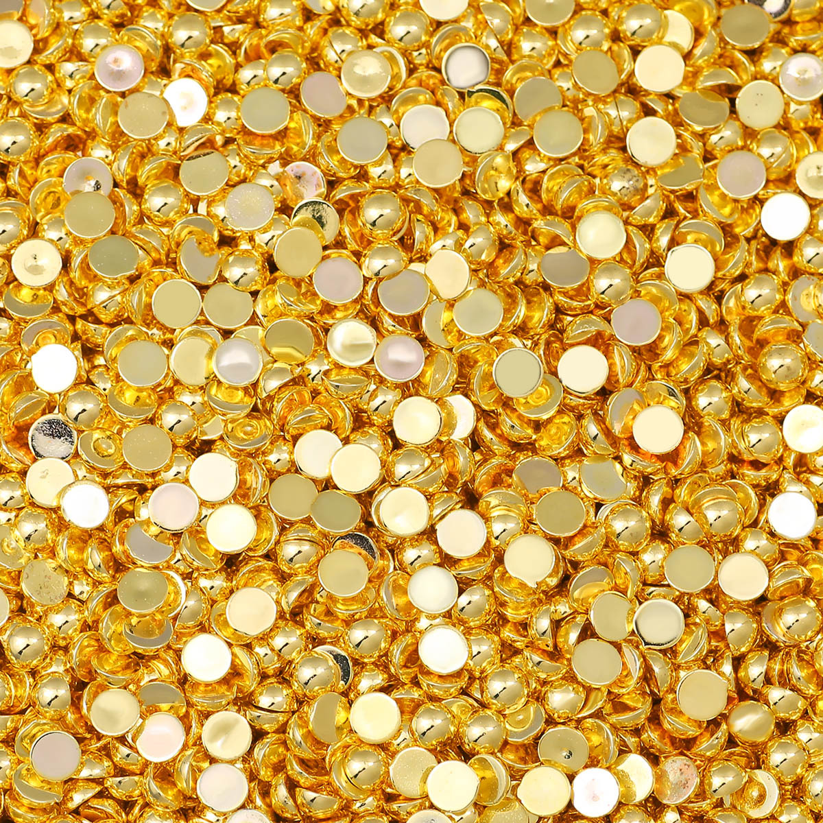 Shiny Golden Half-Round Acrylic Beads for DIY Crafting