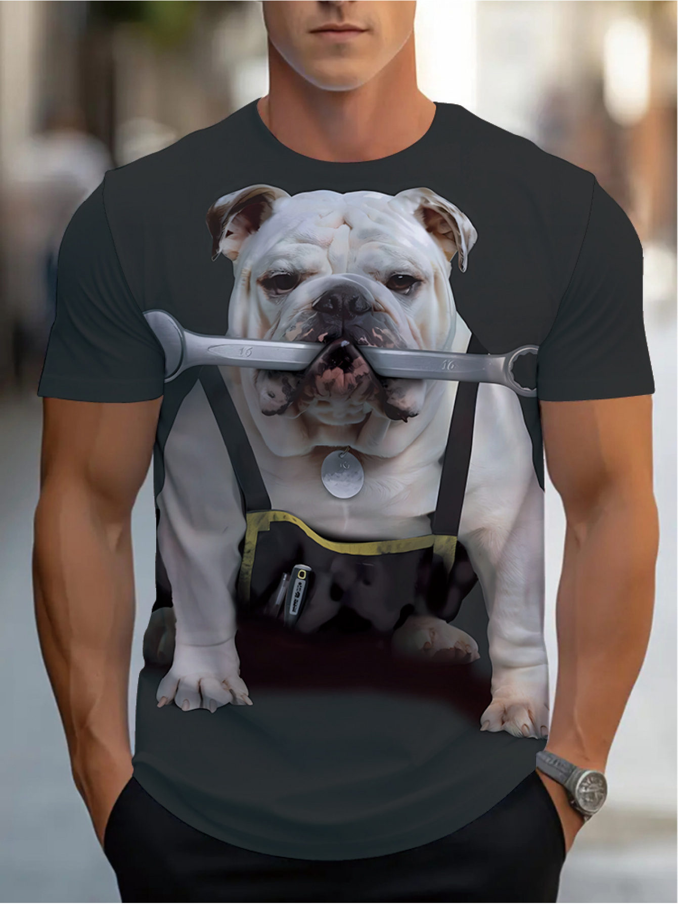 bulldog t shirt sold on Temu New Zealand
