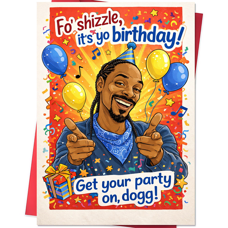 TEMU 1pc Greeting Card And 1pc Envelope, Funky Hip Hop Themed Card For To Party Invitation For Any Gathering Scenes