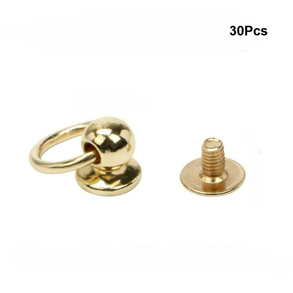TEMU 30pcs Rotating Back Rivet Round Head With Pull Ring Style Suitable For Additions Such As Wallets, Phone Cases, Clothing, And Leather Crafts.